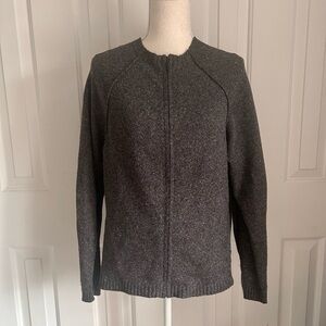 WOOLRICH Women Cardigan, Front Zipper, Gray, Size Large